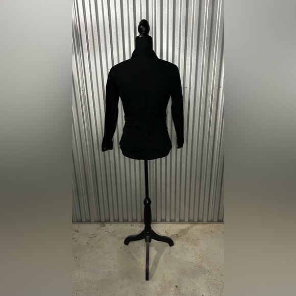 Women’s Theory Black Long Sleeve Button Down Designer Top Shirt Size Medium - Picture 2 of 4